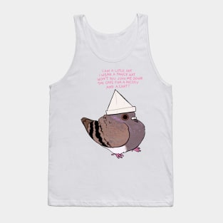 Hat Pigeon (With Text) Tank Top